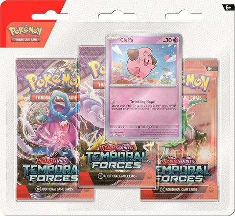 The Pokémon TCG: Scarlet & Violet: Temporal Forces - 3-Pack Blister (Cleffa)