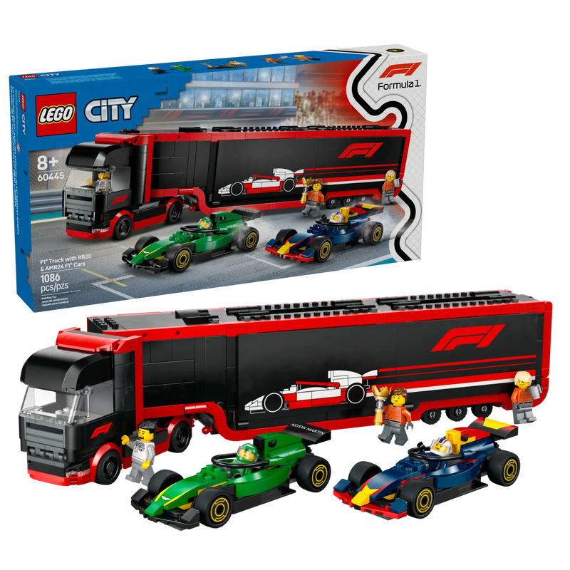 LEGO City F1® Truck with RB20 & AMR24 F1® Cars 60445