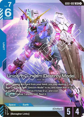Unicorn Gundam (Destroy Mode) - GD01-002 - Legend Rare