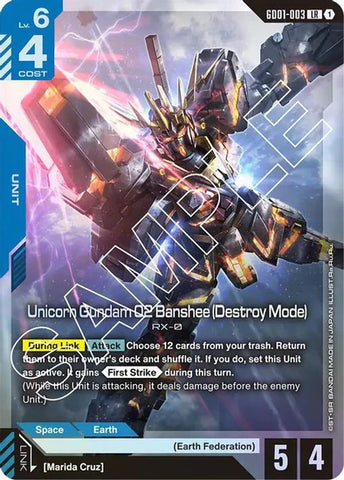 Unicorn Gundam 02 Banshee (Destroy Mode) - GD01-003 - Legend Rare