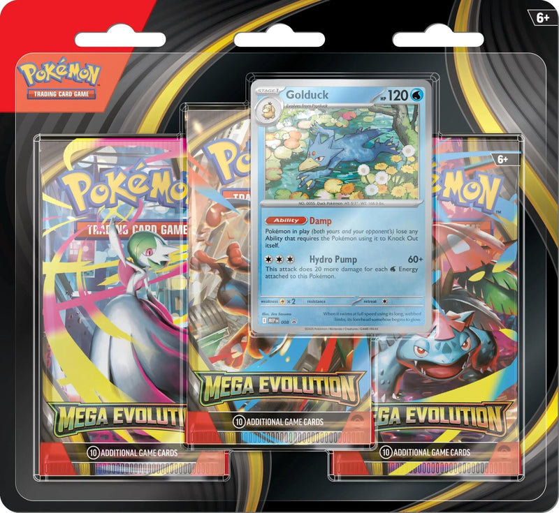 Scarlet & Violet: Mega Evolution - 3 Pack Blister (Golduck) (PREORDER)
