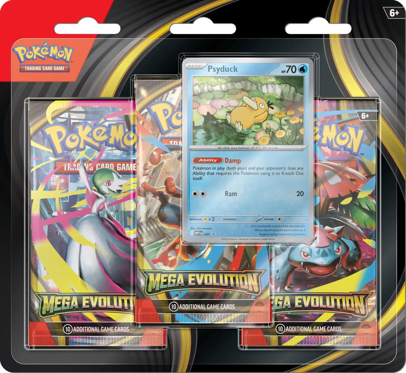 Scarlet & Violet: Mega Evolution - 3 Pack Blister (Psyduck) (PREORDER)