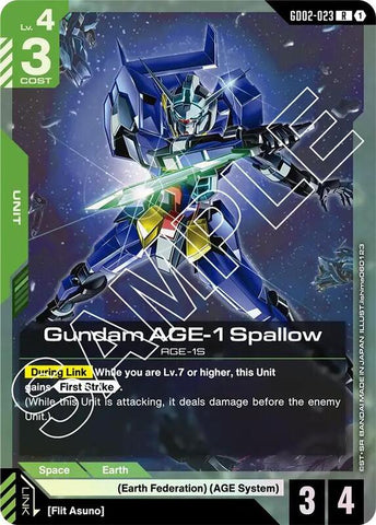 Gundam AGE-1 Spallow - GD02-023 - Rare