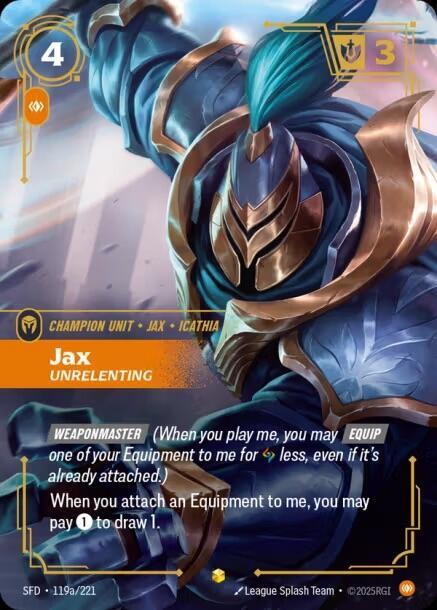 Jax, Unrelenting (Alternate Art) - Spiritforged (SFD) [119a/221]