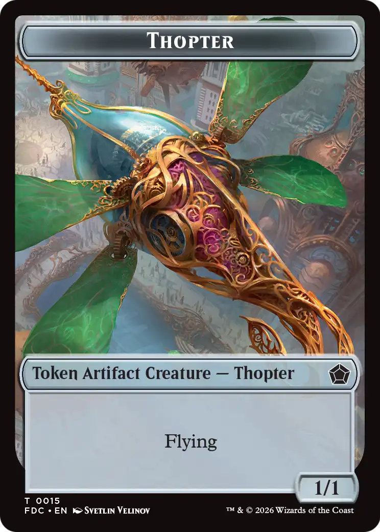 Thopter // Myr Double-Sided Token [Foundations Commander Tokens]