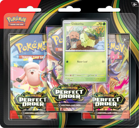 Pokémon TCG: Mega Evolution - Perfect Order 3 Pack Blister (Chikorita)