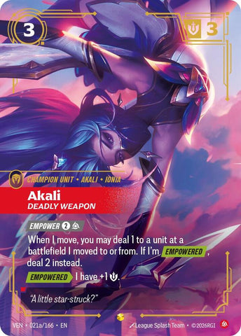 Akali, Deadly Weapon (Alternate Art) - Vendetta (VEN)