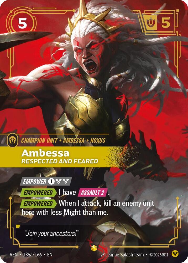 Ambessa, Respected and Feared (Alternate Art) - Vendetta (VEN)