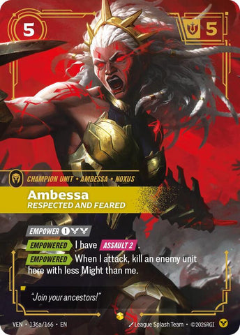 Ambessa, Respected and Feared (Alternate Art) - Vendetta (VEN)