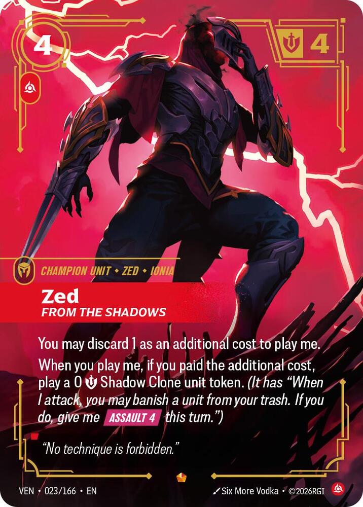Zed, From the Shadows - Vendetta (VEN)
