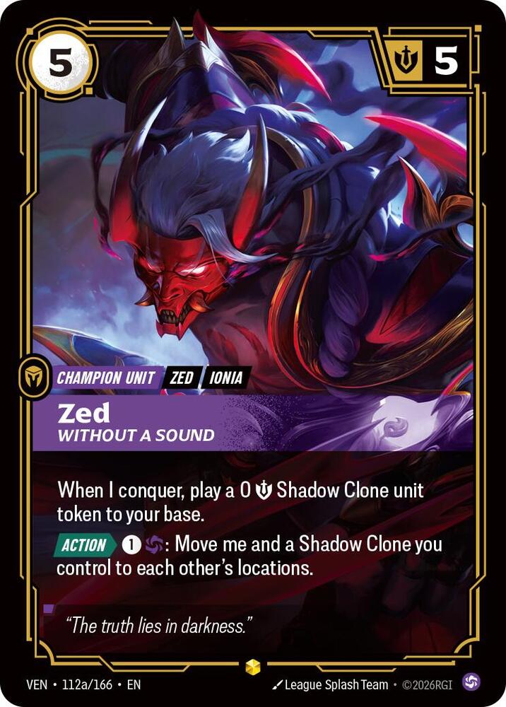 Zed, Without a Sound (Alternate Art) - Vendetta (VEN)
