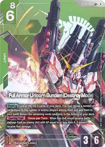 Full Armor Unicorn Gundam (Destroy Mode) (LR+) - Starter Deck 14: Heavy Dominion (ST14)