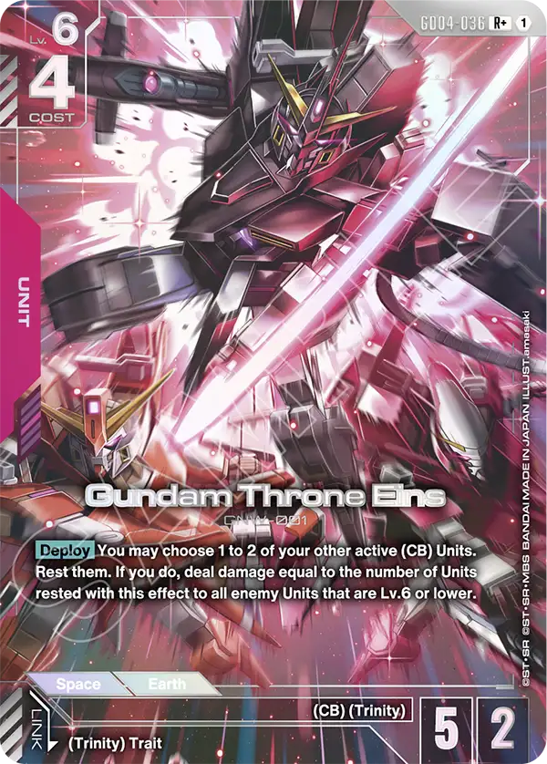 Gundam Throne Eins (R+) (Alternate Art) - GD04-036 - Rare+