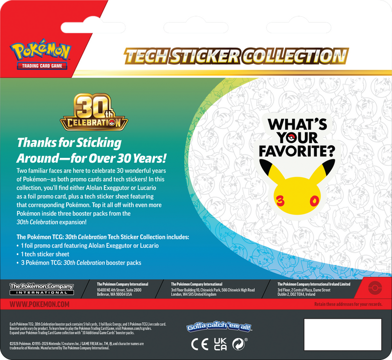 Pokémon TCG: 30th Celebration - Tech Sticker Collection (Alolan Exeggutor) (PREORDER)