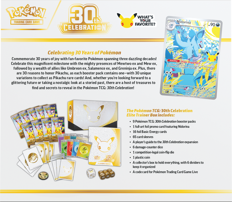 Pokémon TCG: 30th Celebration Elite Trainer Box (PREORDER)