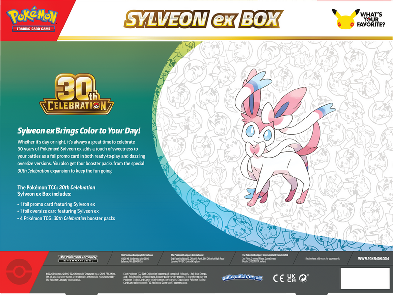 Pokémon TCG: 30th Celebration - Sylveon ex box (PREORDER)