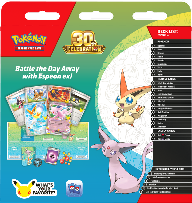 Pokémon TCG: 30th Celebration - Espeon ex Battle Deck (PREORDER)