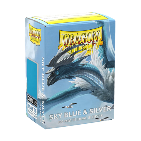 Dragon Shield Matte Dual Sleeves - Sky Blue & Silver