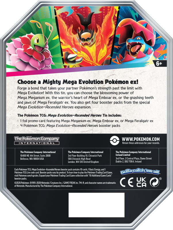 Pokémon TCG: Ascended Heroes Tin - Mega Feraligatr ex