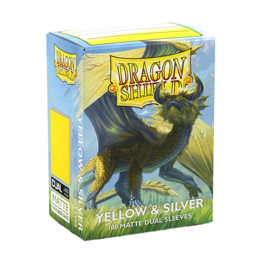 Dragon Shield Matte Dual Sleeves - Yellow & Silver