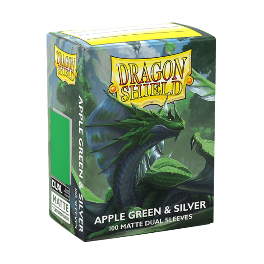 Dragon Shield Matte Dual Sleeves - Green & Silver