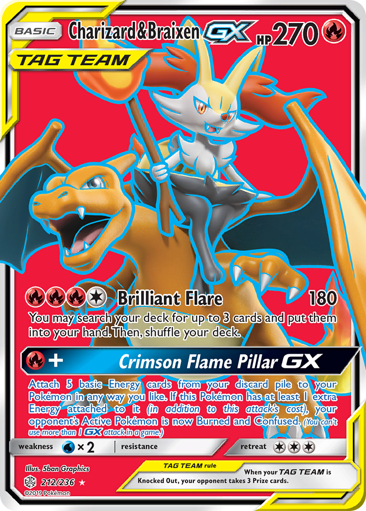 Charizard & Braixen GX (212/236) [Sun & Moon: Cosmic Eclipse]