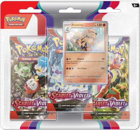 Pokémon TCG: Scarlet & Violet - 3 Pack Blister (Arcanine)